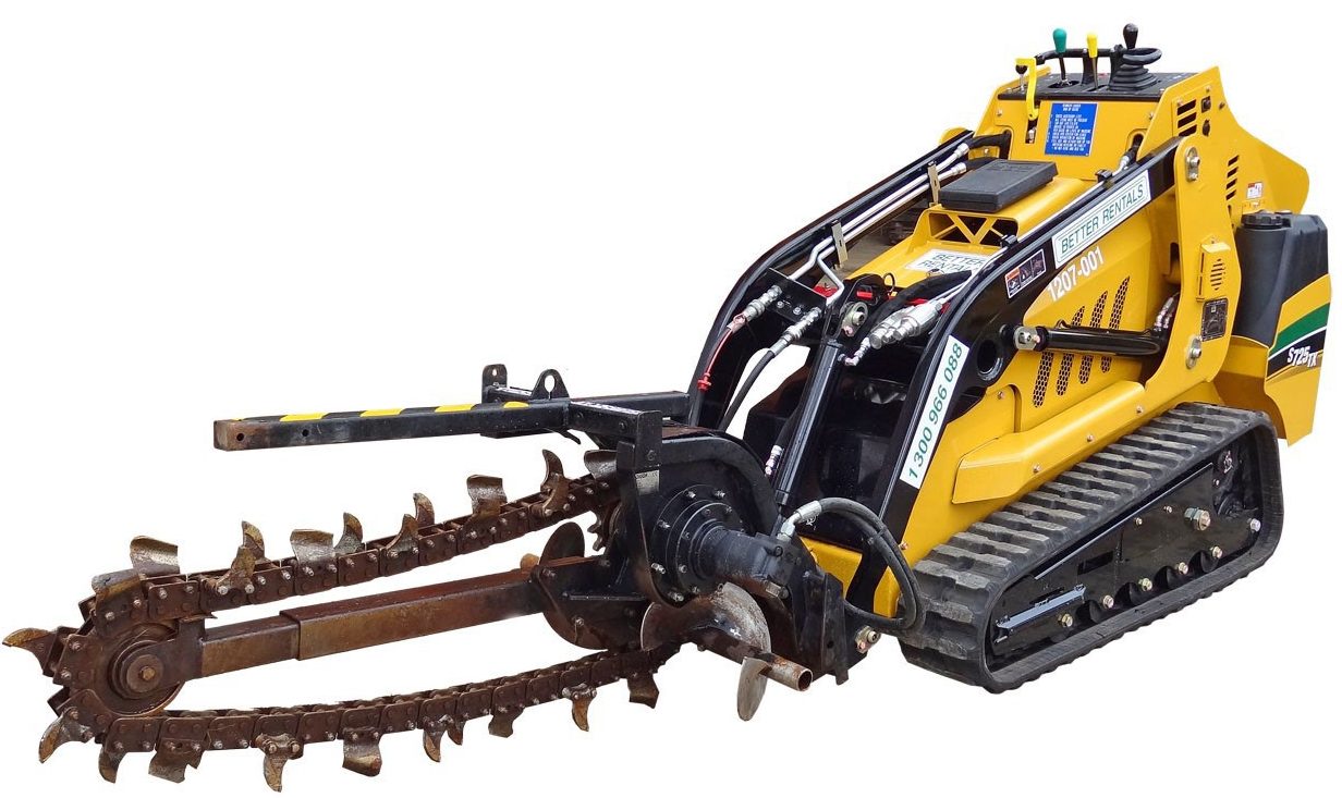 tracked mini loader hire and trencher