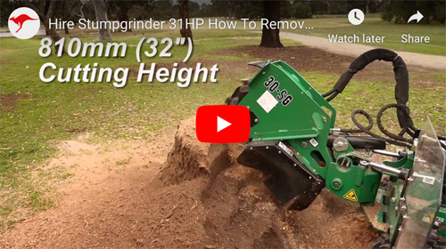 video of stump grinder hire in use