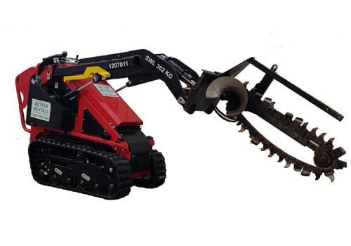 tracked mini loader hire trencher 800mm